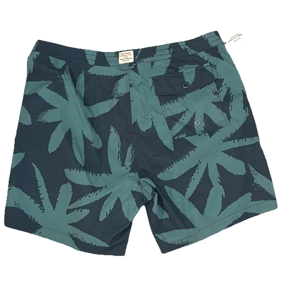 NWT Deus Ex Machina Board Short Swim Trunk Men 38x7 Hot Coral Beach Surf Green